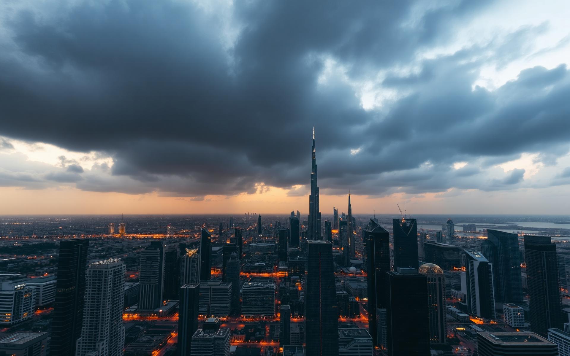 Dubai skyline at dusk